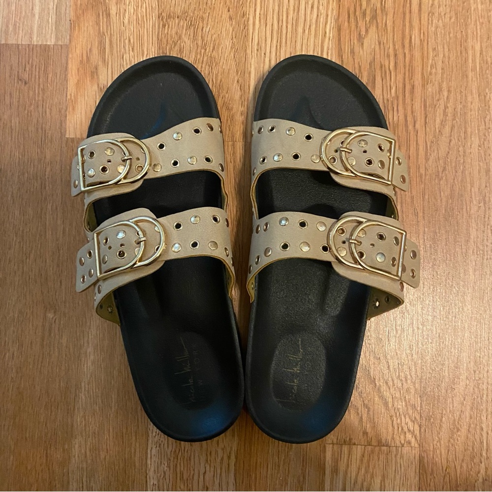 Tan Double Strap Sandals